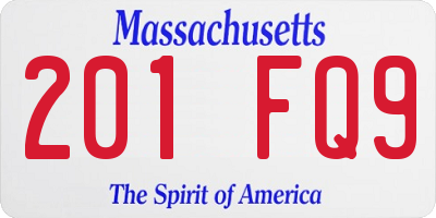 MA license plate 201FQ9