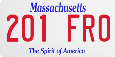 MA license plate 201FR0