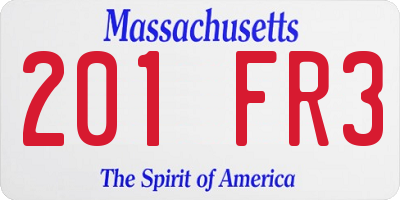 MA license plate 201FR3