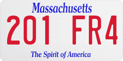 MA license plate 201FR4