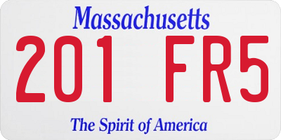 MA license plate 201FR5