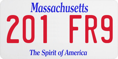 MA license plate 201FR9