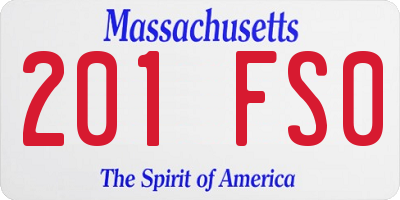 MA license plate 201FS0