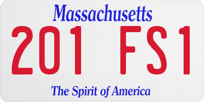 MA license plate 201FS1