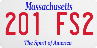 MA license plate 201FS2