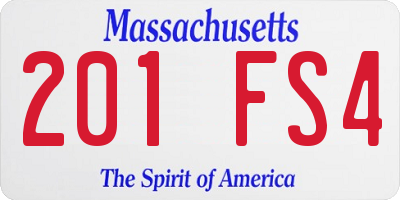 MA license plate 201FS4