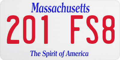 MA license plate 201FS8