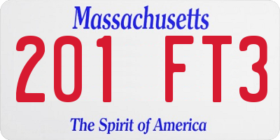 MA license plate 201FT3