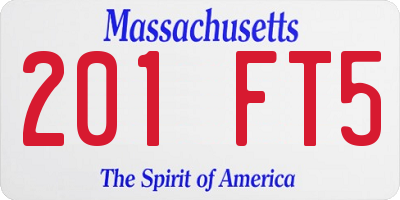 MA license plate 201FT5