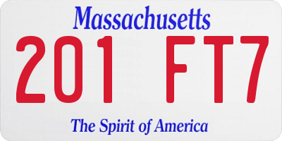 MA license plate 201FT7