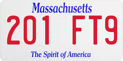 MA license plate 201FT9