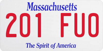 MA license plate 201FU0