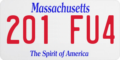 MA license plate 201FU4