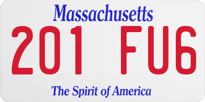 MA license plate 201FU6