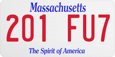 MA license plate 201FU7