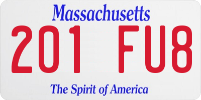 MA license plate 201FU8