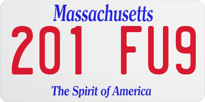 MA license plate 201FU9