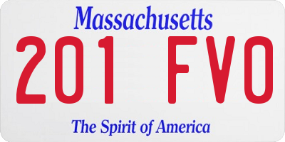 MA license plate 201FV0
