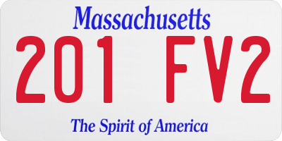 MA license plate 201FV2