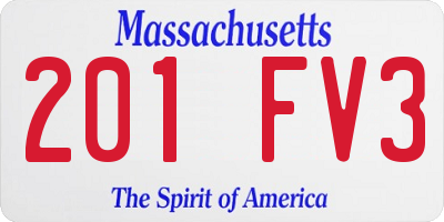MA license plate 201FV3