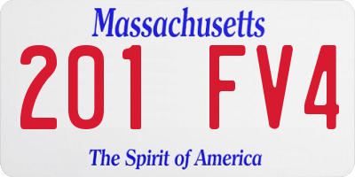 MA license plate 201FV4