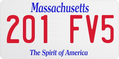 MA license plate 201FV5