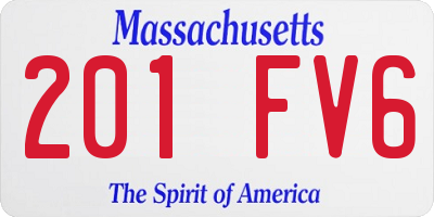 MA license plate 201FV6
