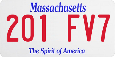 MA license plate 201FV7