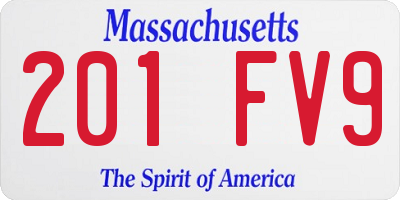 MA license plate 201FV9