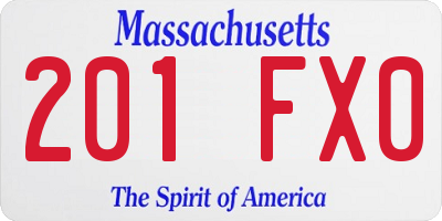 MA license plate 201FX0