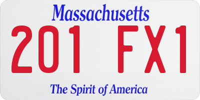 MA license plate 201FX1