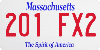 MA license plate 201FX2
