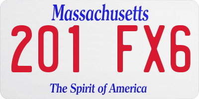 MA license plate 201FX6