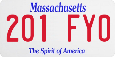 MA license plate 201FY0