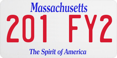 MA license plate 201FY2