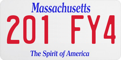 MA license plate 201FY4