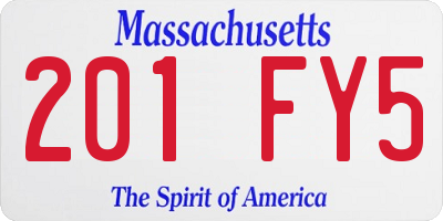 MA license plate 201FY5