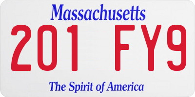 MA license plate 201FY9