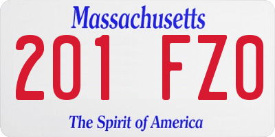 MA license plate 201FZ0