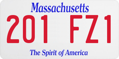 MA license plate 201FZ1