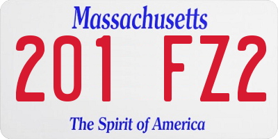MA license plate 201FZ2