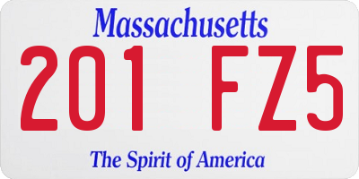 MA license plate 201FZ5
