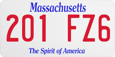 MA license plate 201FZ6