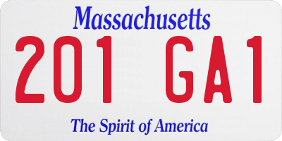 MA license plate 201GA1