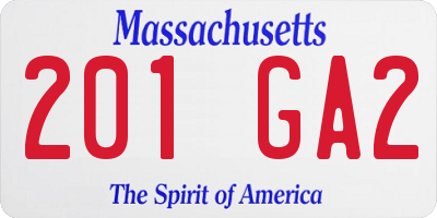 MA license plate 201GA2