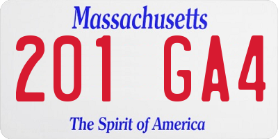 MA license plate 201GA4