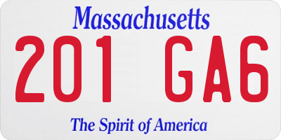 MA license plate 201GA6
