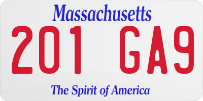 MA license plate 201GA9