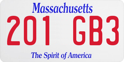 MA license plate 201GB3