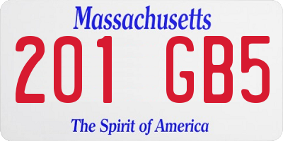 MA license plate 201GB5